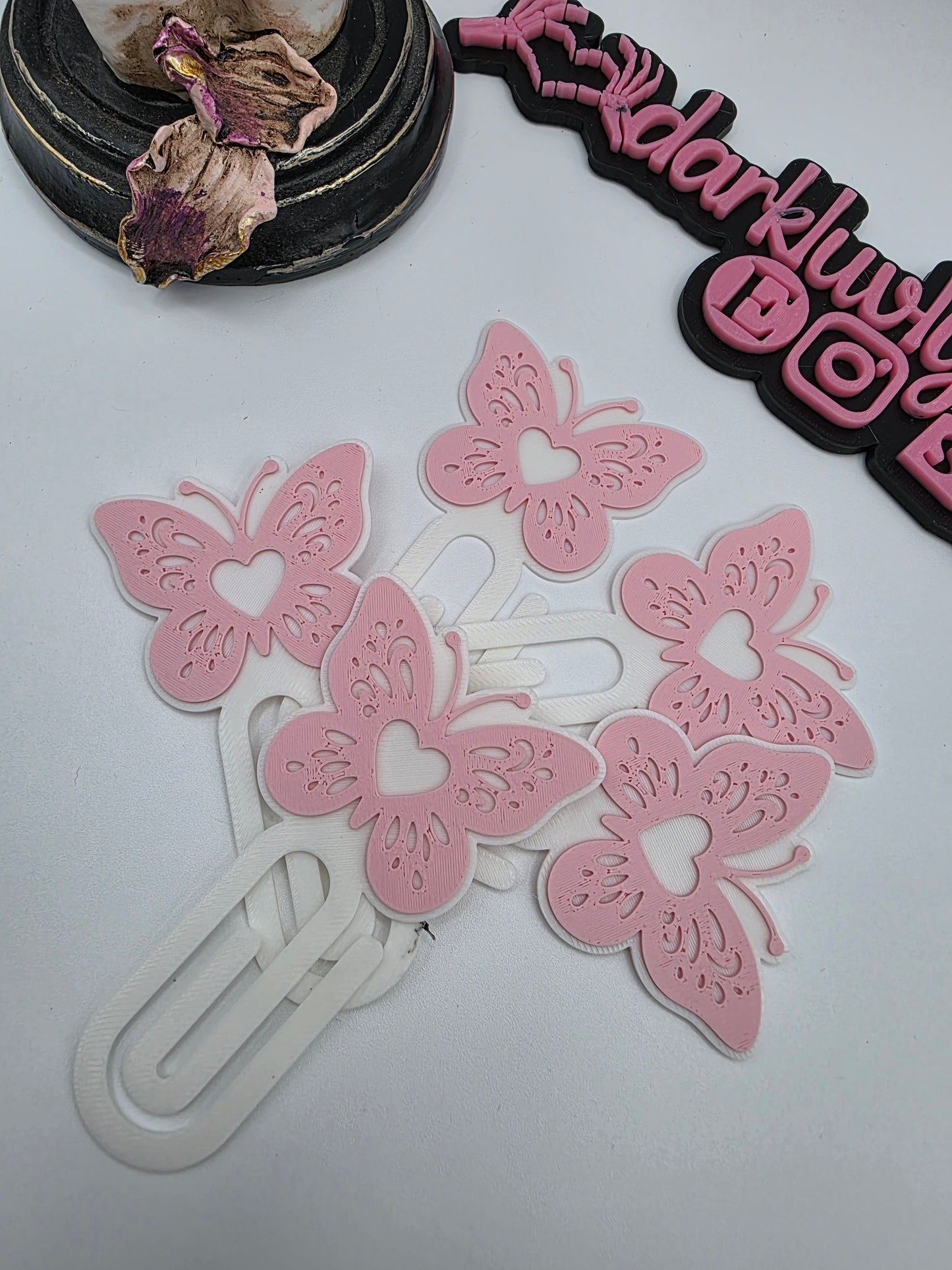 Jumbo 3d printed butterfly paperclips