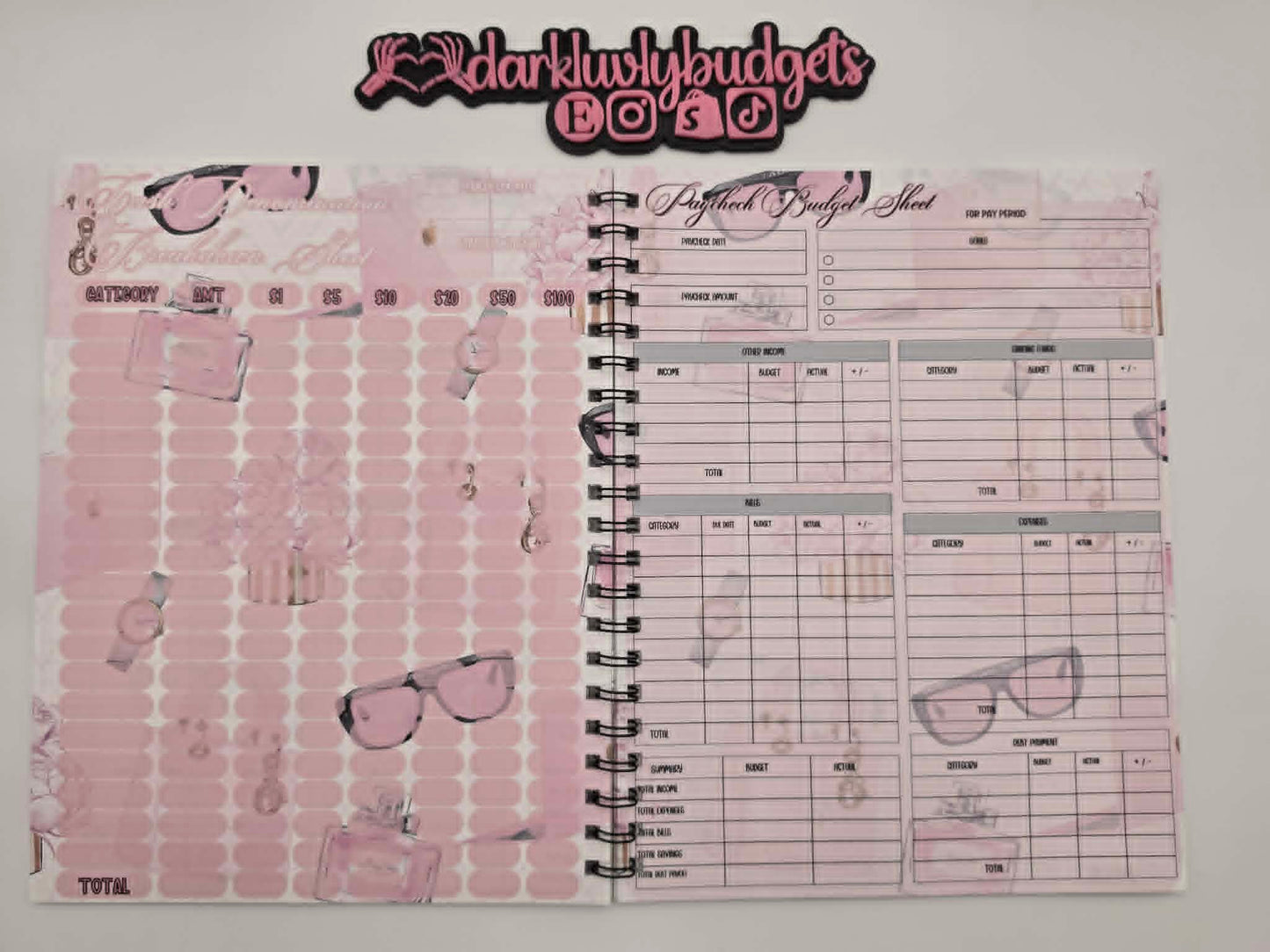 Dark Luxe Paycheck Planning Book