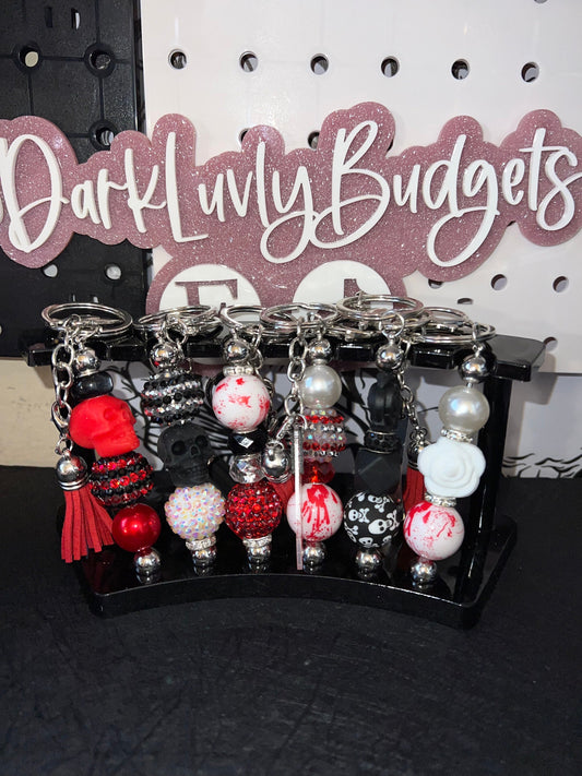 Beaded keychains Skull horror theme